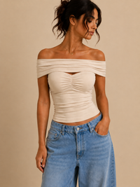 RUFFLED OFF-SHOULDER TOP