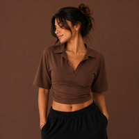 POLO V-NECK OVERSIZED SLEEVES