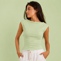 WAIST DRAWSTRING KNITTED TOP