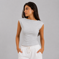 WAIST DRAWSTRING KNITTED TOP