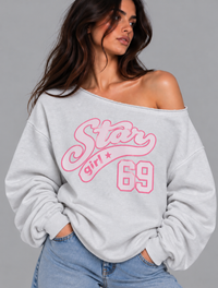 STAR GIRL OFF-SHOULDER HOODIE