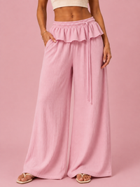 TIE WAIST LINEN PANTS