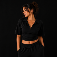 POLO V-NECK OVERSIZED SLEEVES