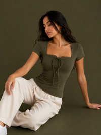 LACE SHORT SLEEVE TOP