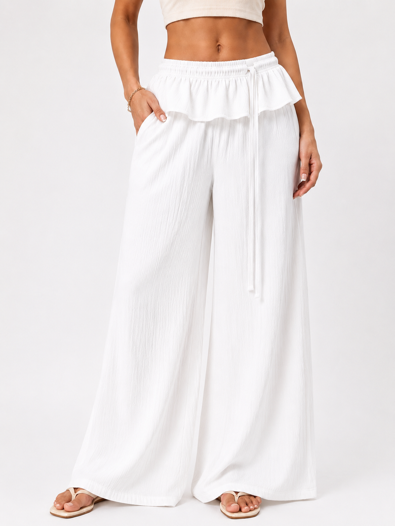 TIE WAIST LINEN PANTS