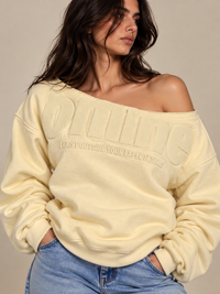 OFFLINE OFF-SHOULDER HOODIE
