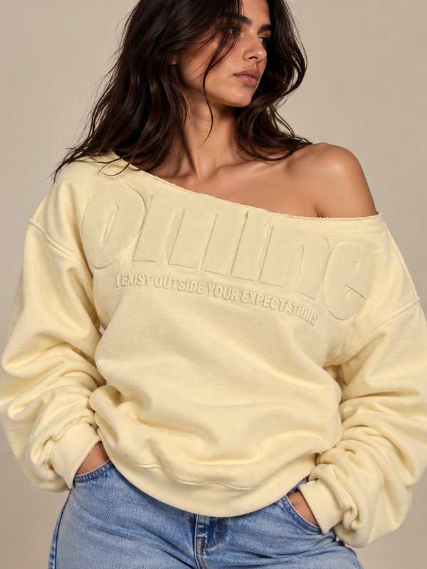 OFFLINE OFF-SHOULDER HOODIE