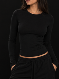 ROUND LONG SLEEVES COTTON TOP