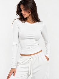 ROUND LONG SLEEVES COTTON TOP