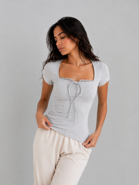 LACE SHORT SLEEVE TOP