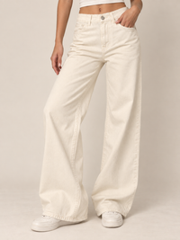 WHITE WIDE LEG JEANS