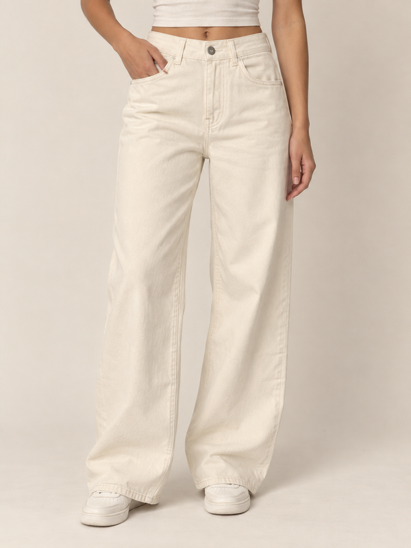 WHITE WIDE LEG JEANS
