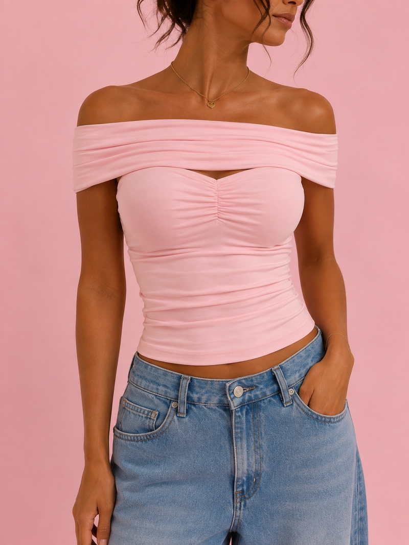 RUFFLED OFF-SHOULDER TOP